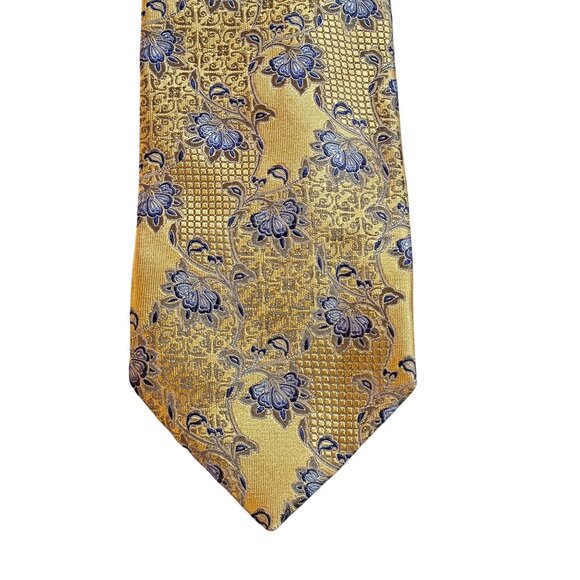 Ermenegildo Zegna Men’s Gold Blue Quiet Luxury Pattern core Preppy core - Picture 1 of 7